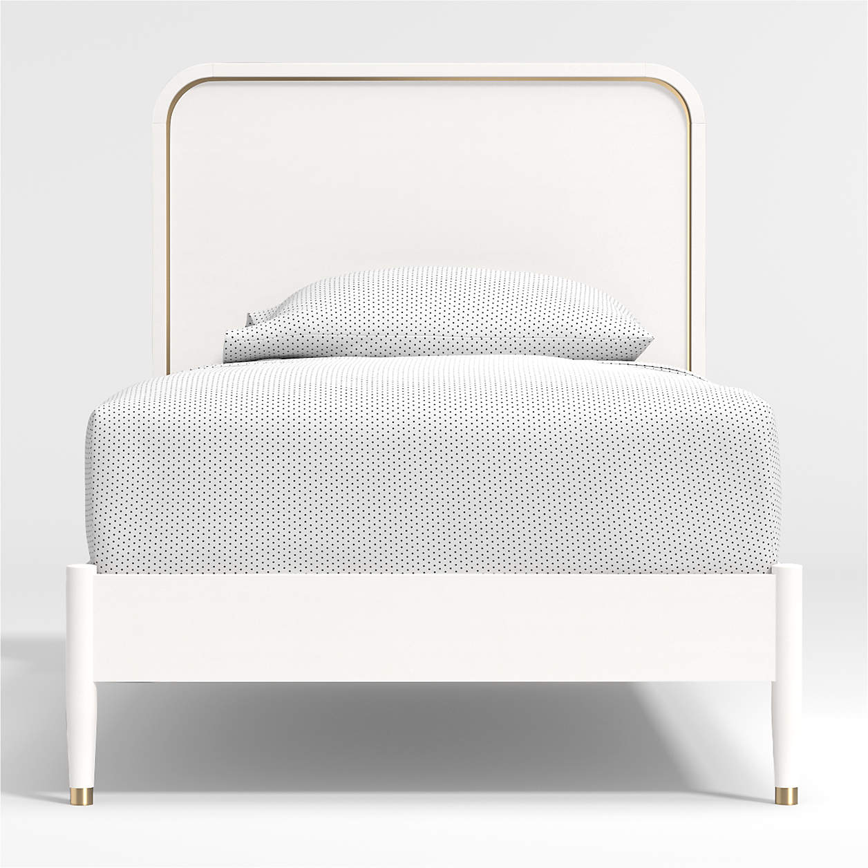 Arlo White and Gold Wood Kids Twin Bed Frame + Reviews Crate & Kids