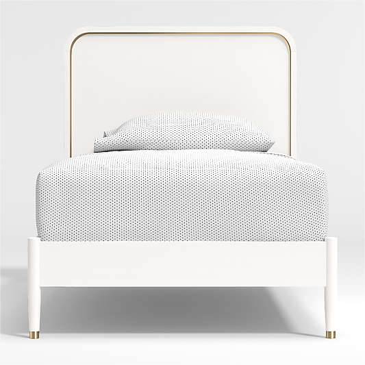 Arlo White and Gold Kids Twin Bed