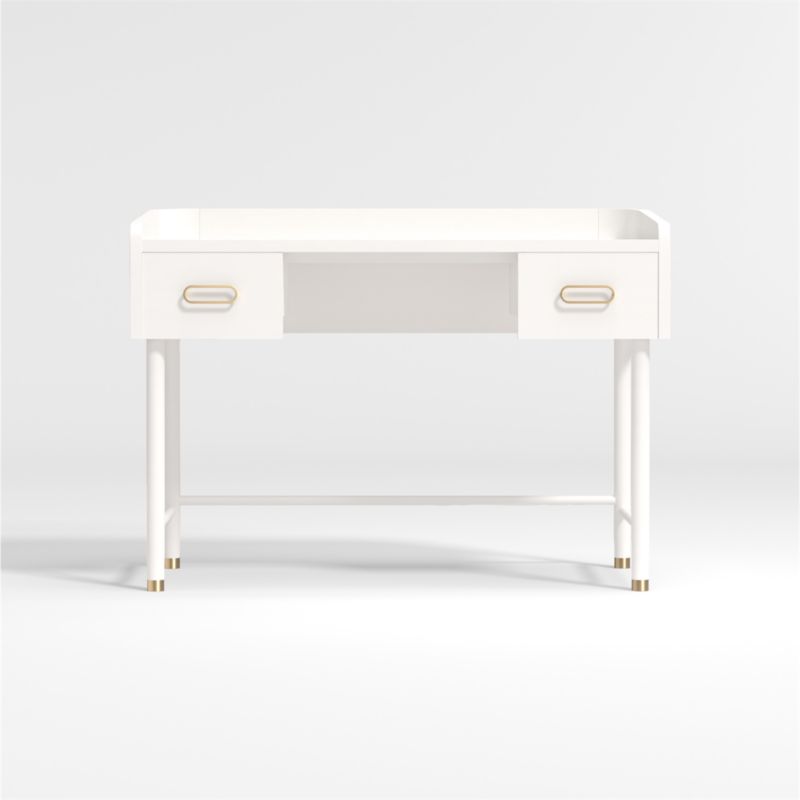 Arlo White and Gold Wood 2-Drawer Kids Desk - image 3 of 9