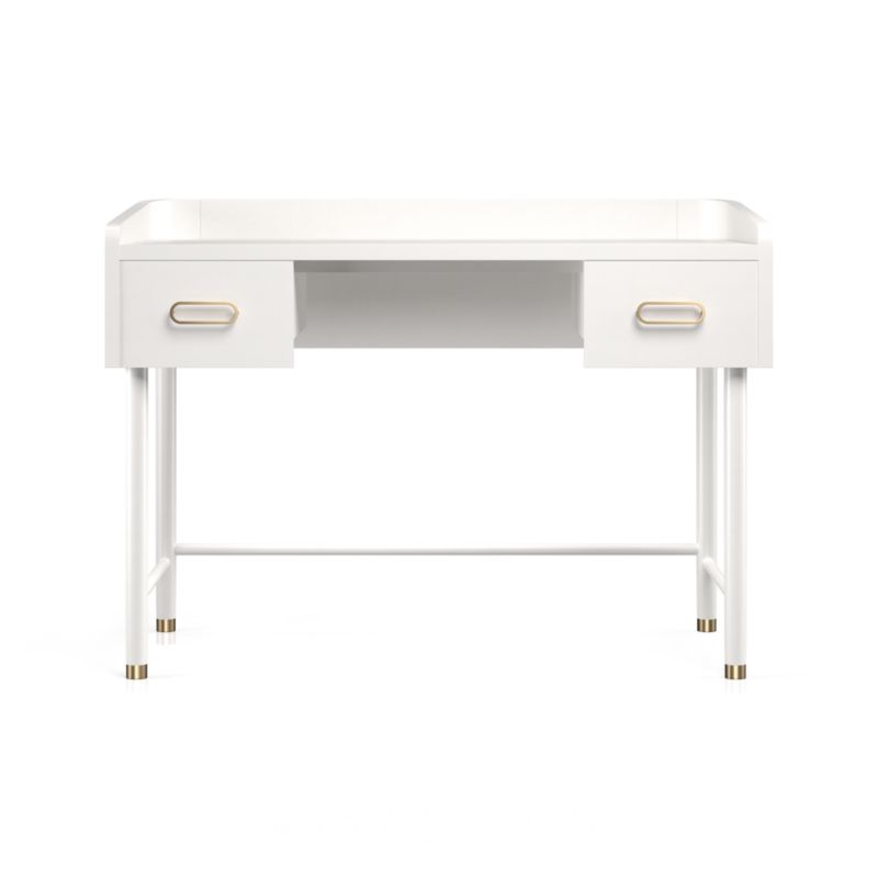 Arlo White and Gold Wood 2-Drawer Kids Desk - image 8 of 9