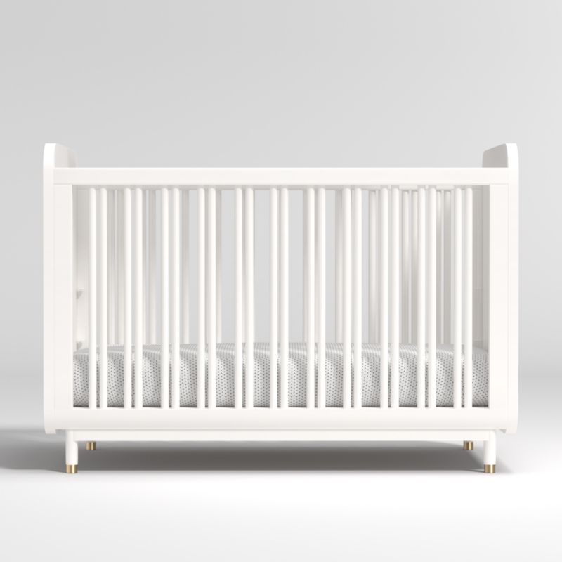 Arlo White and Gold Wood Convertible Baby Crib + Reviews Crate & Kids
