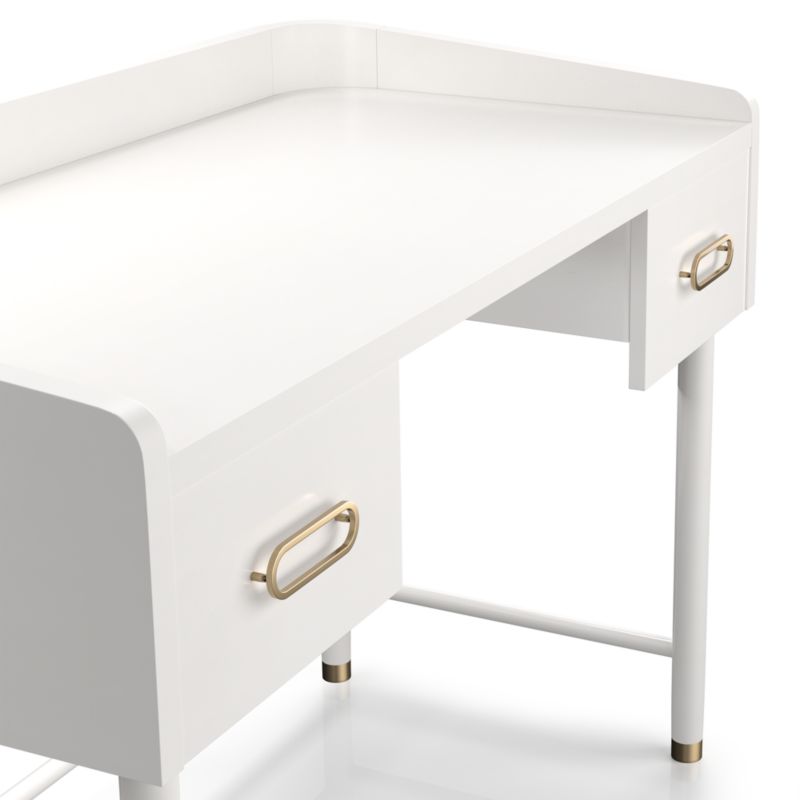 Arlo White and Gold Wood 2-Drawer Kids Desk - image 7 of 9