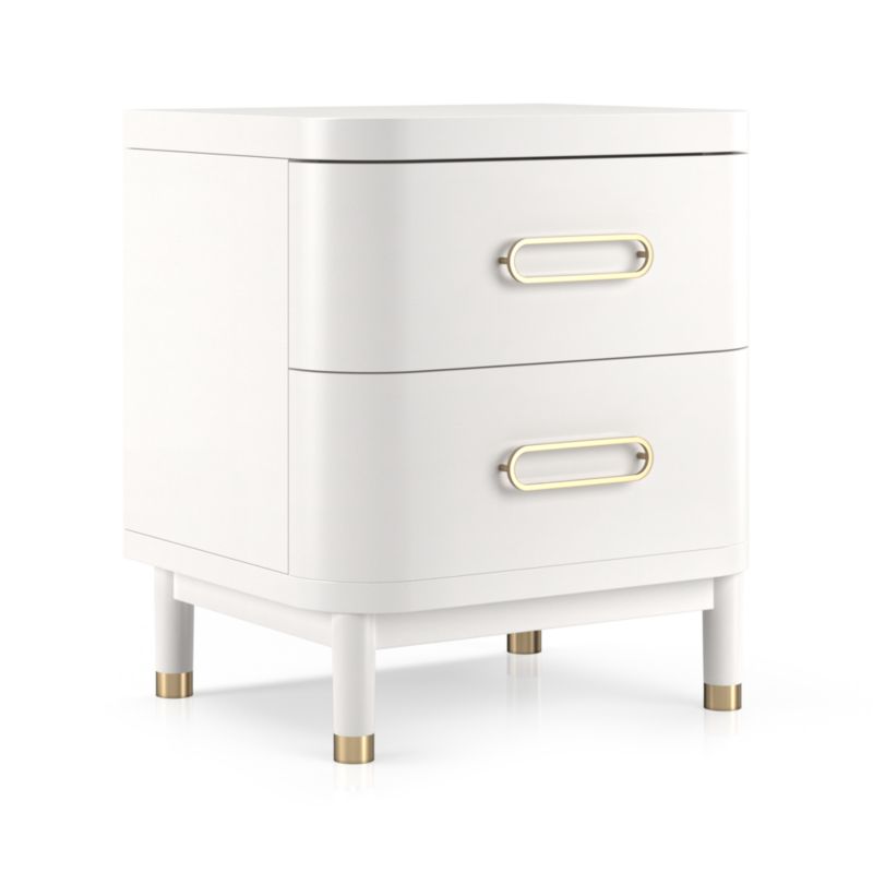 Arlo White and Gold Wood 2-Drawer Kids Nightstand - image 5 of 12