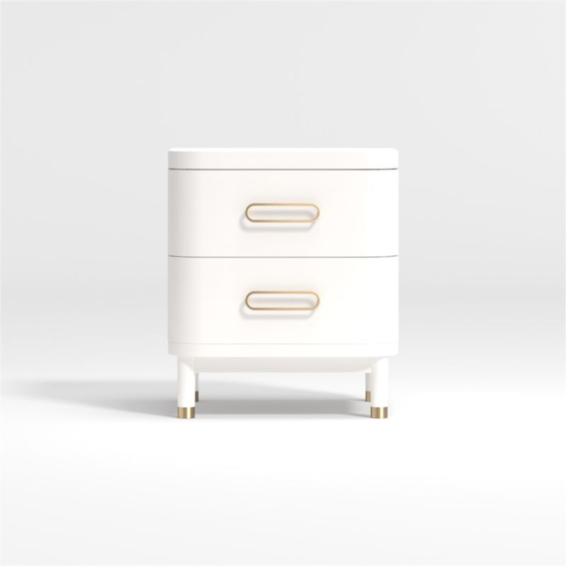 Arlo White and Gold Wood 2-Drawer Kids Nightstand - image 3 of 12