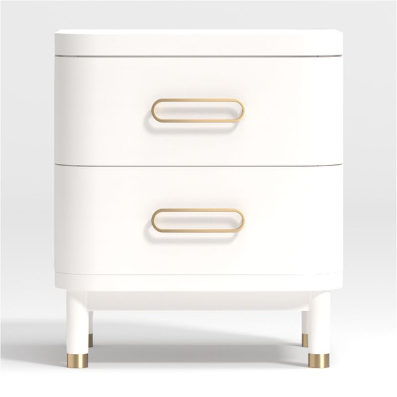 Arlo White and Gold Wood 2-Drawer Kids Nightstand - image 0 of 12