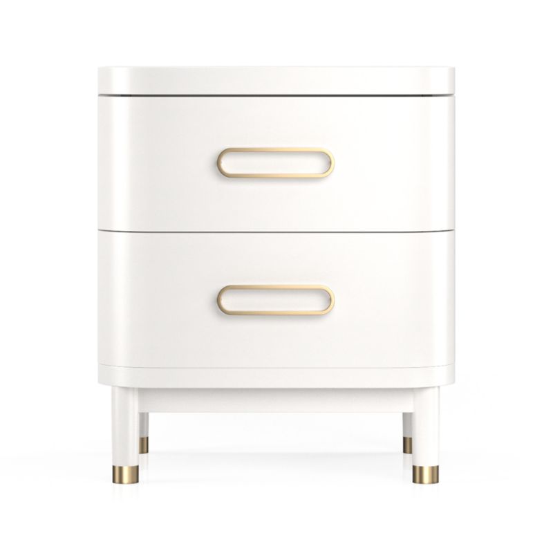 Arlo White and Gold Wood 2-Drawer Kids Nightstand - image 7 of 12