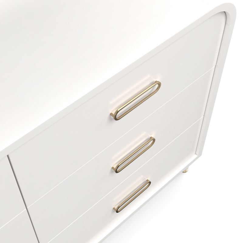 Arlo White and Gold Wood Wide 6-Drawer Kids Dresser - image 8 of 11