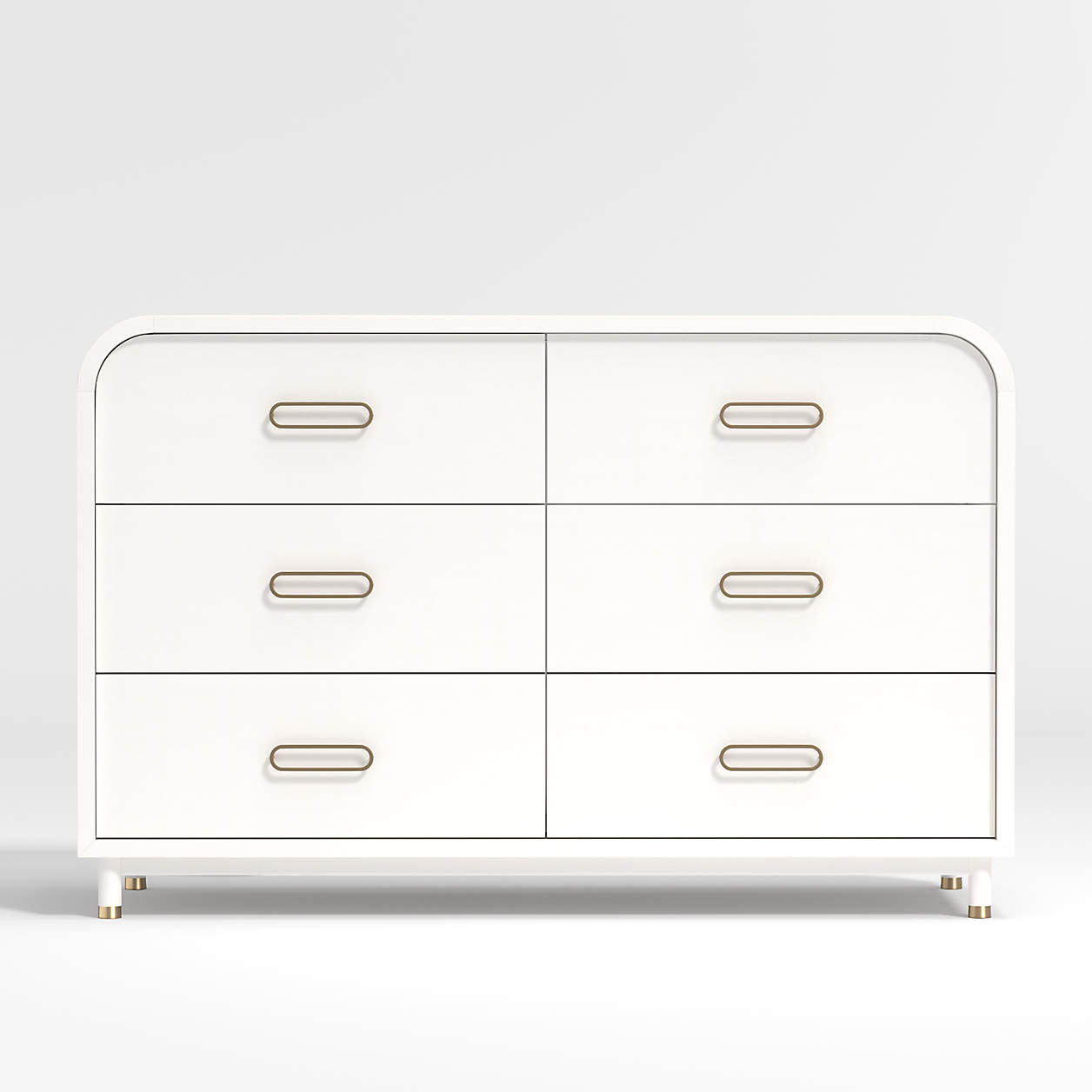 Kids Arlo Wide White and Gold Dresser
