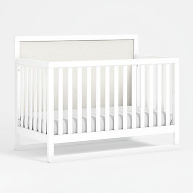 View Arlyn Two-Tone White Wood Baby Crib details