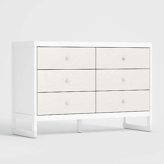 Arlyn Two-Tone White Wood 6-Drawer Kids Dresser