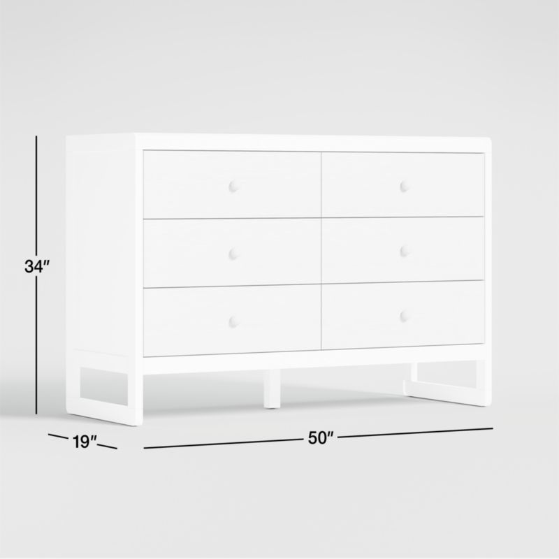 View Arlyn Two-Tone White Wood 6-Drawer Kids Dresser - image 3 of 11