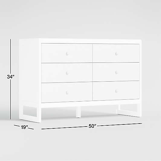 Arlyn Two-Tone White Wood 6-Drawer Kids Dresser