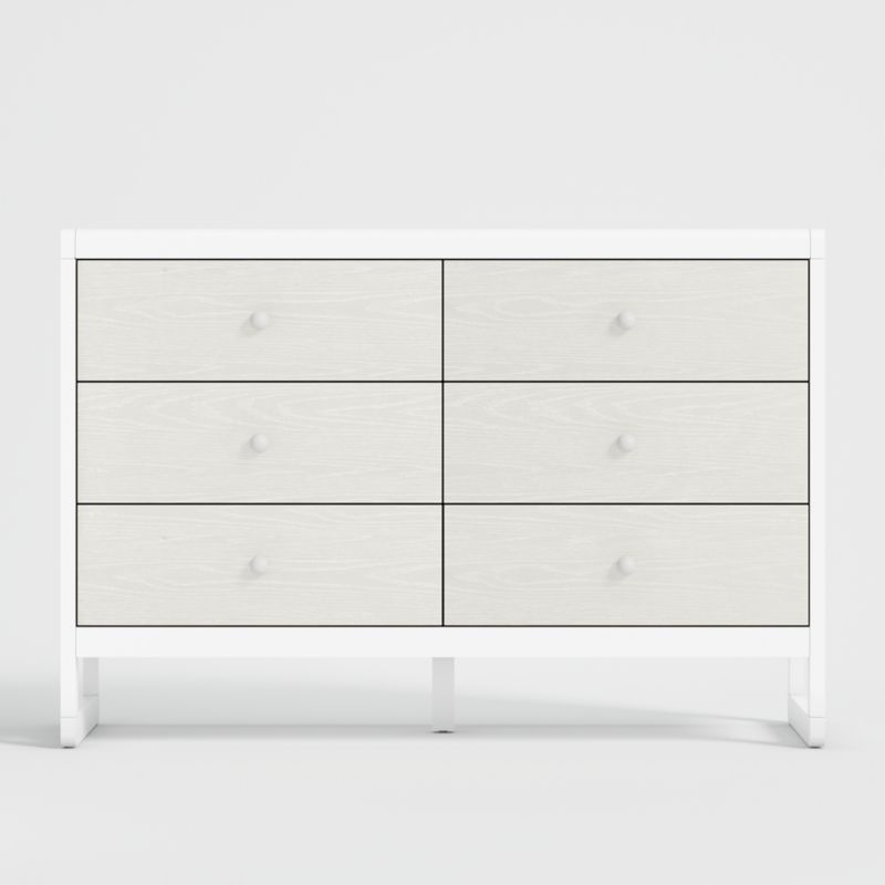 Arlyn Two-Tone White Wood 6-Drawer Kids Dresser