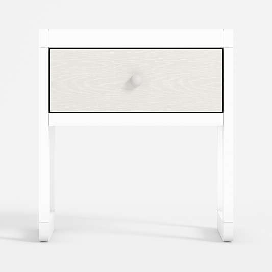 Arlyn Kids Two-Tone White Wood Nightstand with Drawer