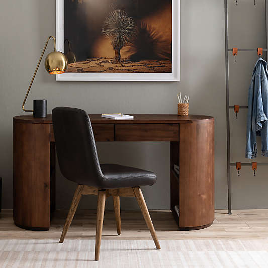Armitage 60" Brown Acacia Wood Desk