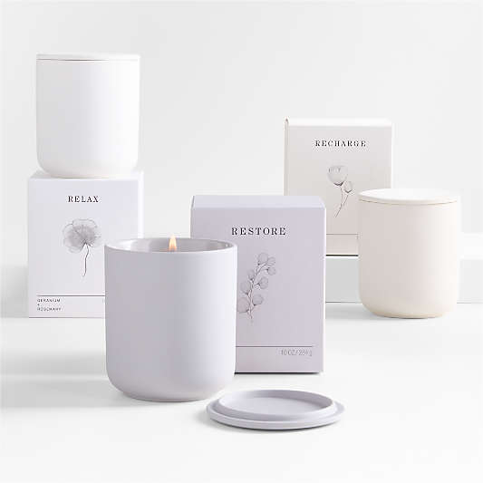 Relax Aromatherapeutic 1-Wick Scented Candle - Geranium + Rosemary