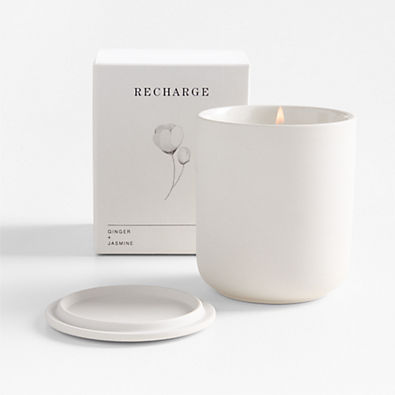 View Recharge Aromatherapeutic 1-Wick Scented Candle - Ginger + Jasmine details