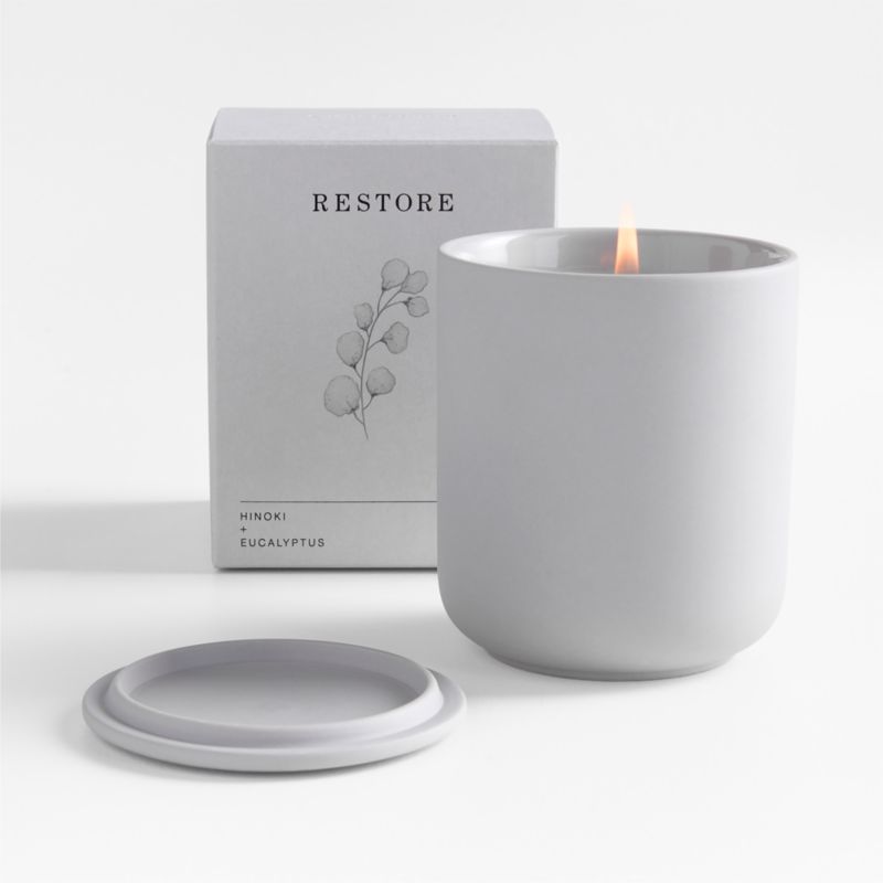 Restore Aromatherapeutic 1-Wick Scented Candle - Hinoki + Eucalyptus - image 0 of 4