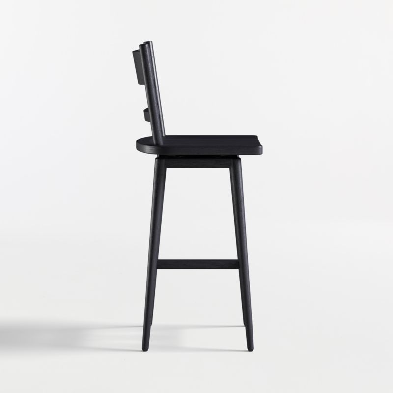 Arno Black Wood Swivel Bar Stool - image 3 of 6