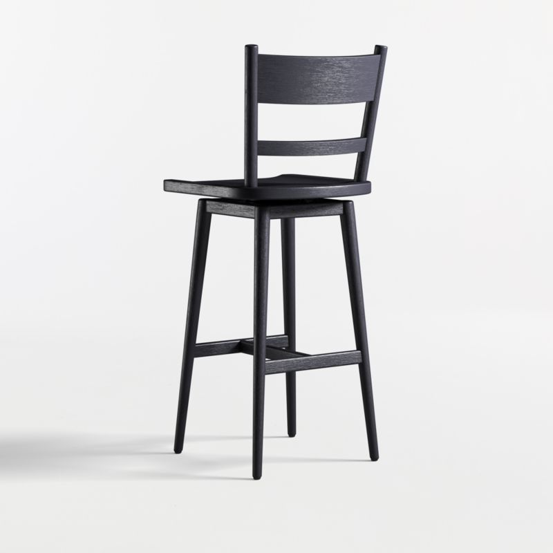 Arno Black Wood Swivel Bar Stool - image 4 of 6