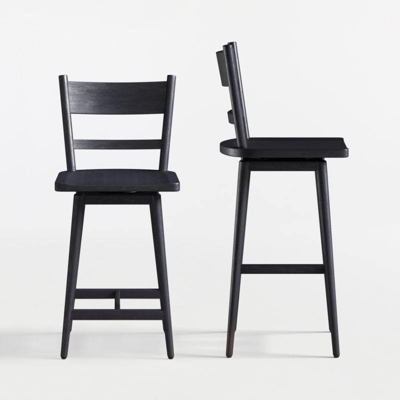 Arno Black Wood Swivel Counter Stool - image 6 of 7
