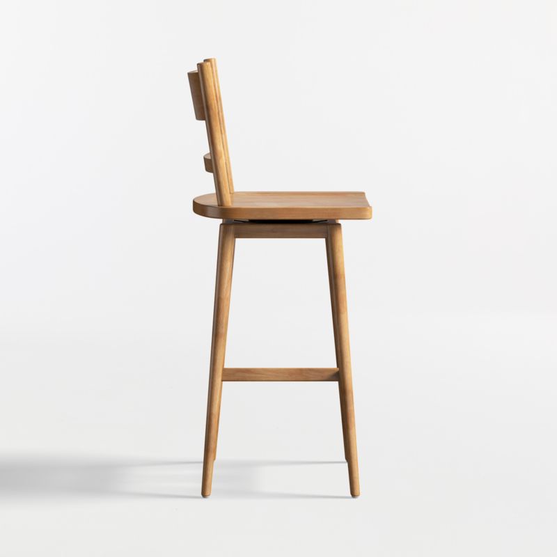 Arno Light Brown Wood Swivel Bar Stool - image 2 of 6