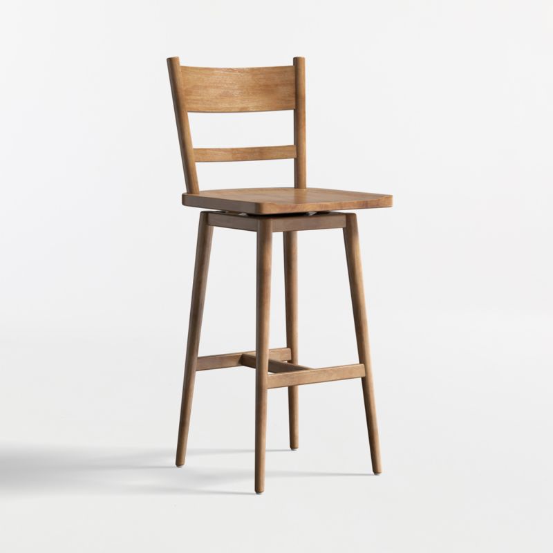 Arno Light Brown Wood Swivel Bar Stool - image 1 of 6