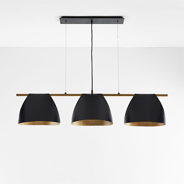 Chandeliers Crate Barrel, Black Linear Chandelier With Shades