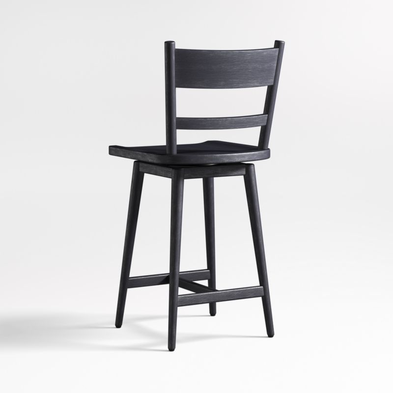 Arno Black Wood Swivel Counter Stool - image 2 of 5