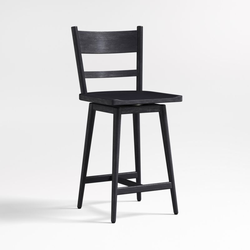 Arno Black Wood Swivel Counter Stool - image 1 of 5