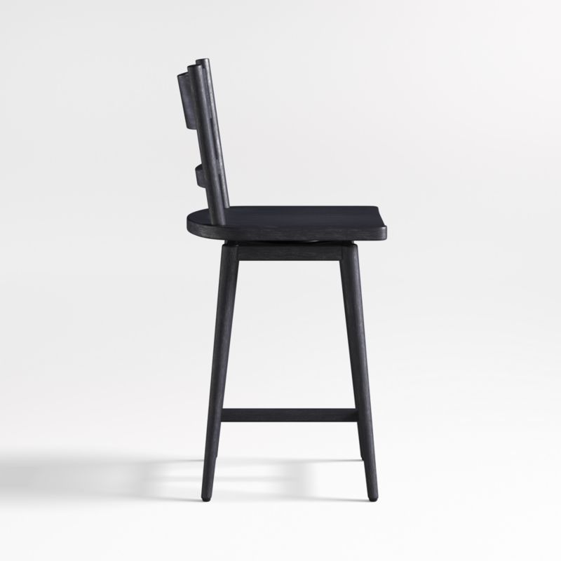 Arno Black Wood Swivel Counter Stool - image 3 of 5