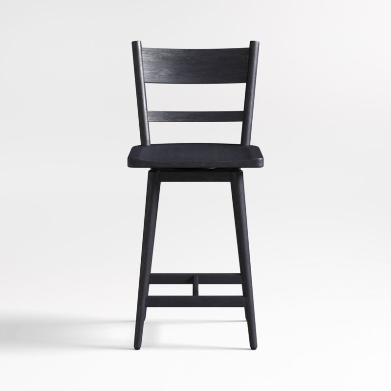 Arno Black Wood Swivel Counter Stool - image 0 of 5