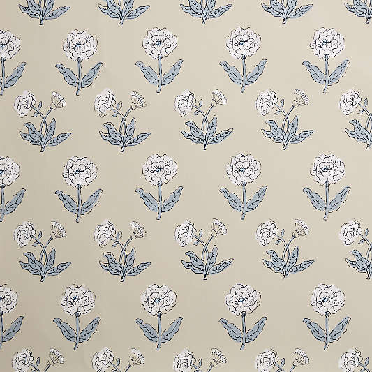 Aurora Mist Blue Block Print Wallpaper