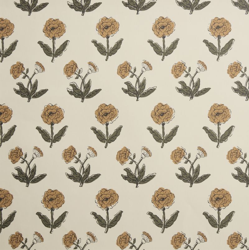 Aurora Ochre Block Print Wallpaper - image 1 of 2