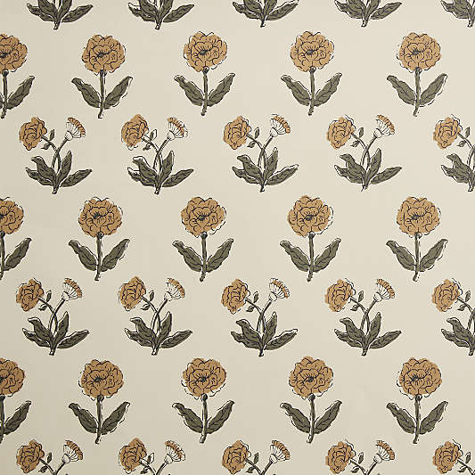 Aurora Ochre Block Print Wallpaper