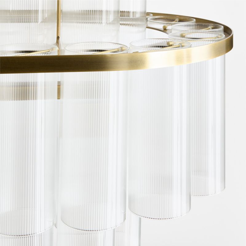 Aurora Brass and Glass Linear Chandelier Light - image 2 of 6