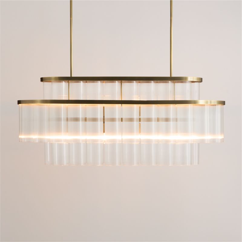 Aurora Brass and Glass Linear Chandelier Light - image 4 of 6