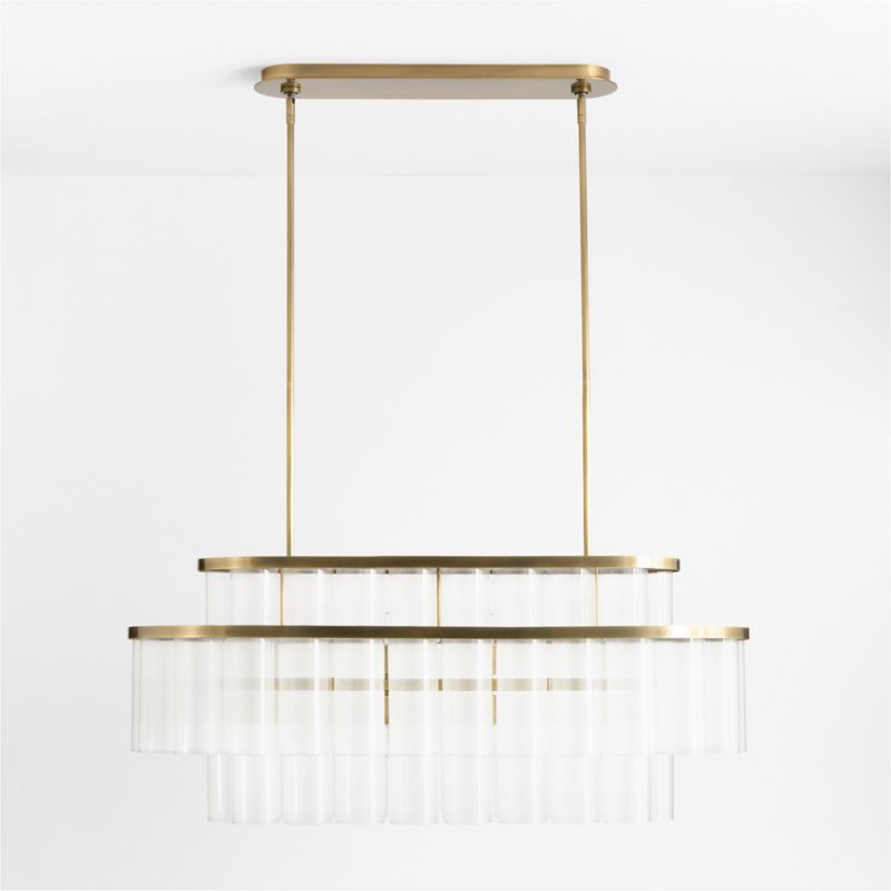 Aurora Brass and Glass Linear Chandelier Light - image 1 of 6