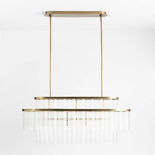Aurora Brass and Glass Linear Chandelier Light