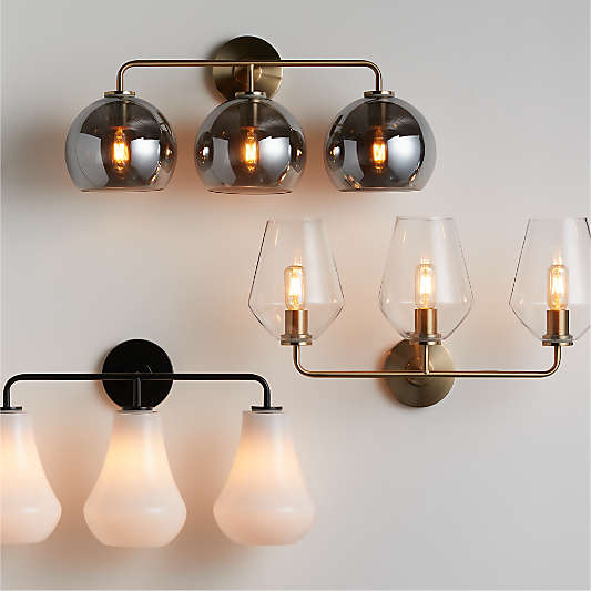 Arren Brass 3-Light Wall Sconce with Milk Round Shades