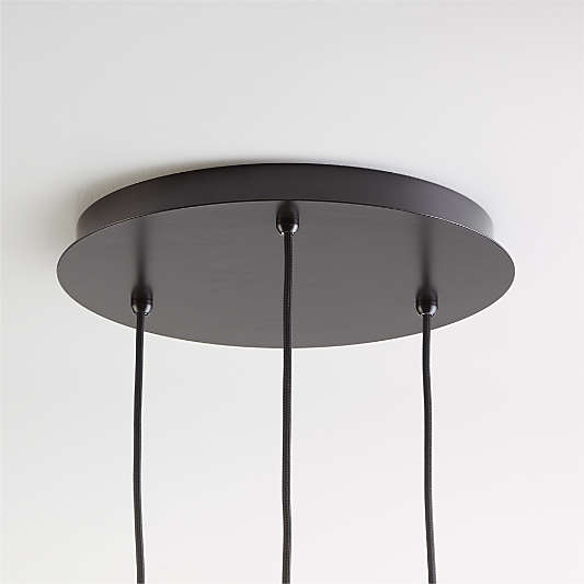 Arren Black 3-Light Round Pendant with Angled Clear Glass Shades 16"