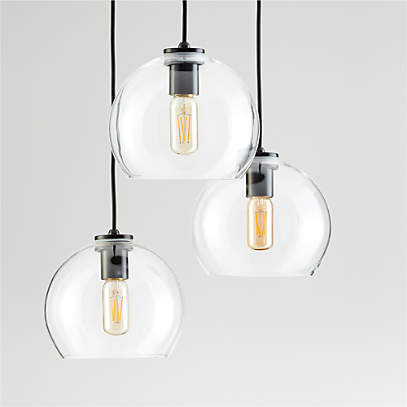 round clear glass pendant light