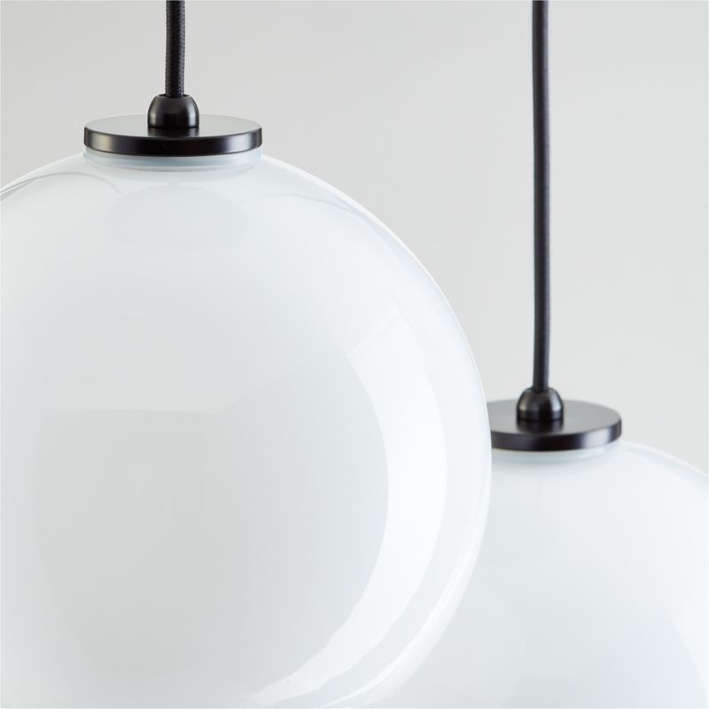 Arren Black 3-Light Round Pendant with Round Milk Glass Shades