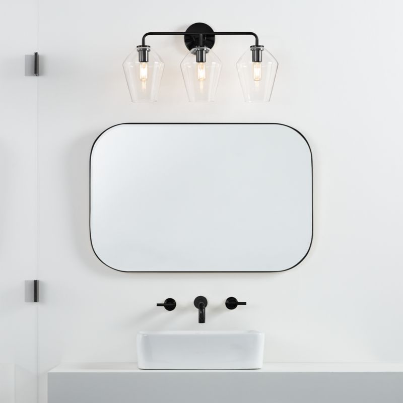 Arren Black 3-Light Wall Sconce with Clear Angled Shades - image 6 of 8