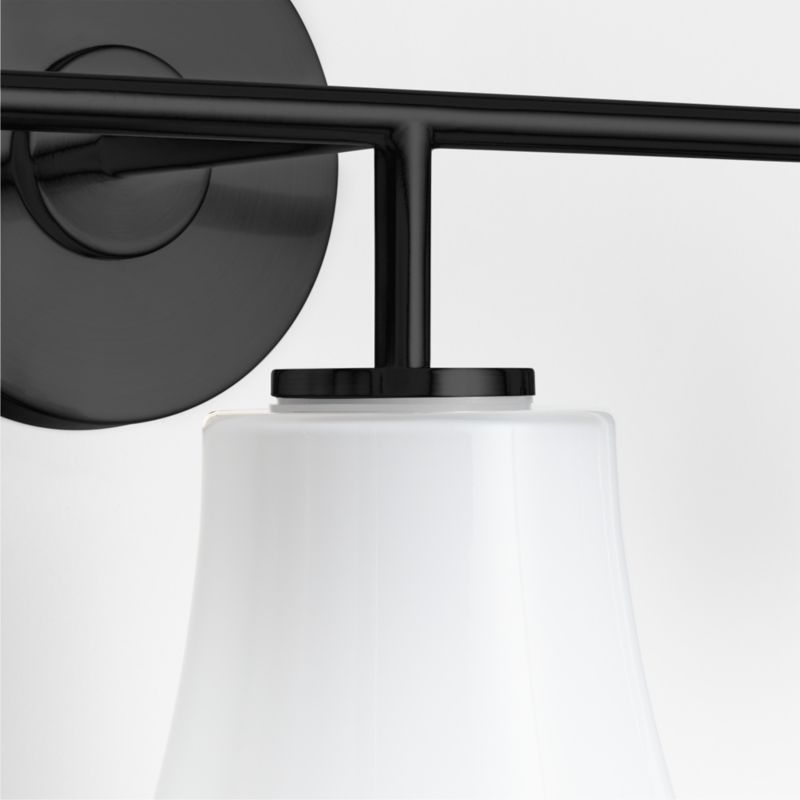 Arren Black 3-Light Wall Sconce with Milk Teardrop Shades - image 5 of 8