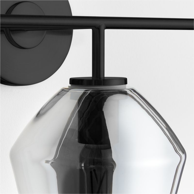 Arren Black 3-Light Wall Sconce with Silver Angled Shades - image 5 of 7