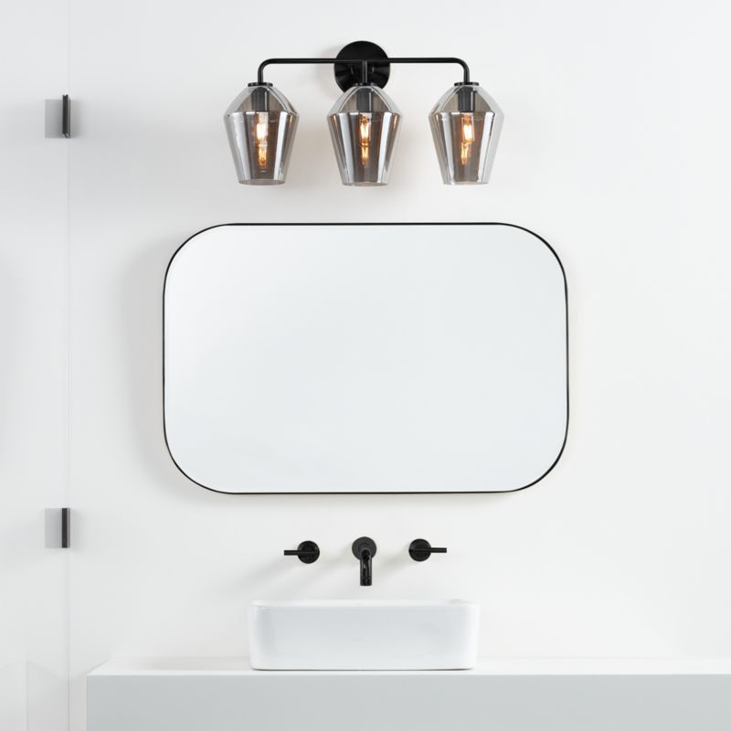 Arren Black 3-Light Wall Sconce with Silver Angled Shades - image 6 of 7