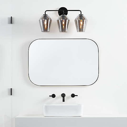 Arren Black 3-Light Wall Sconce with Silver Angled Shades