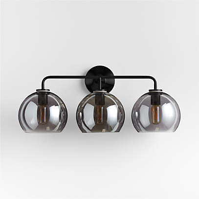 3 light wall sconce black