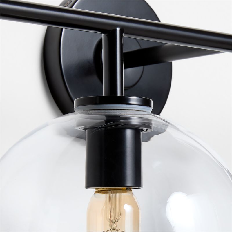 Arren Black 4-Light Wall Sconce Light with Clear Glass Round Shade - image 5 of 6